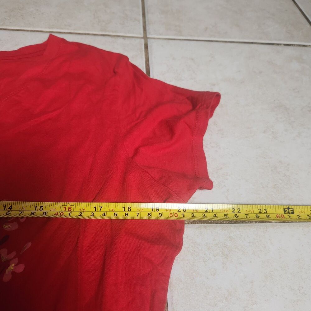 Womens Plus 2X 18W/20W Red Cotton Knit V-Neck Graphic Tee Love Grandma GTTG6135G - Picture 7 of 7